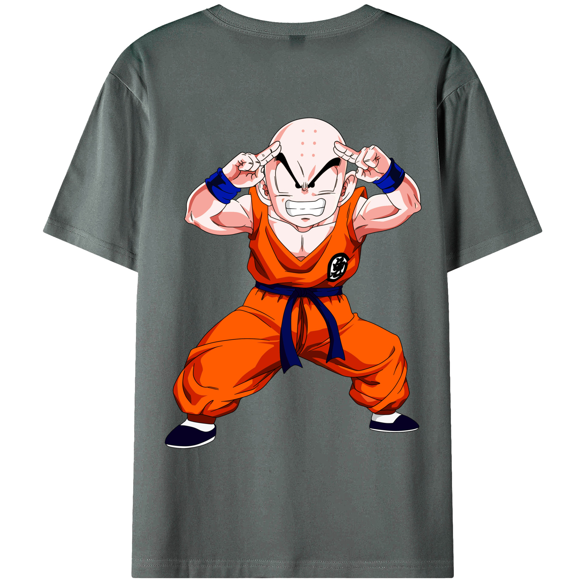 （画像用） ドラゴンボール クリリン DRAGON BALL krillin 綿100％ メンズ半袖Tシャツ（バックプリント） 通気性